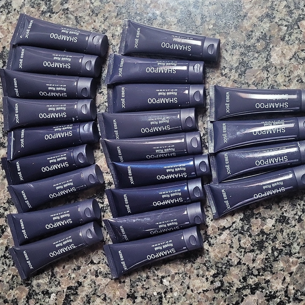 New Jose Eber lot of 22 travel size each 1.0 Oz SHAMPOO  royale rose spa